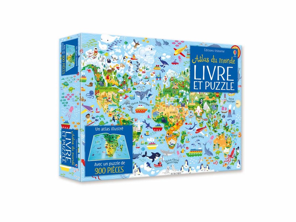 Atlas du monde: Coffret livre et puzzle